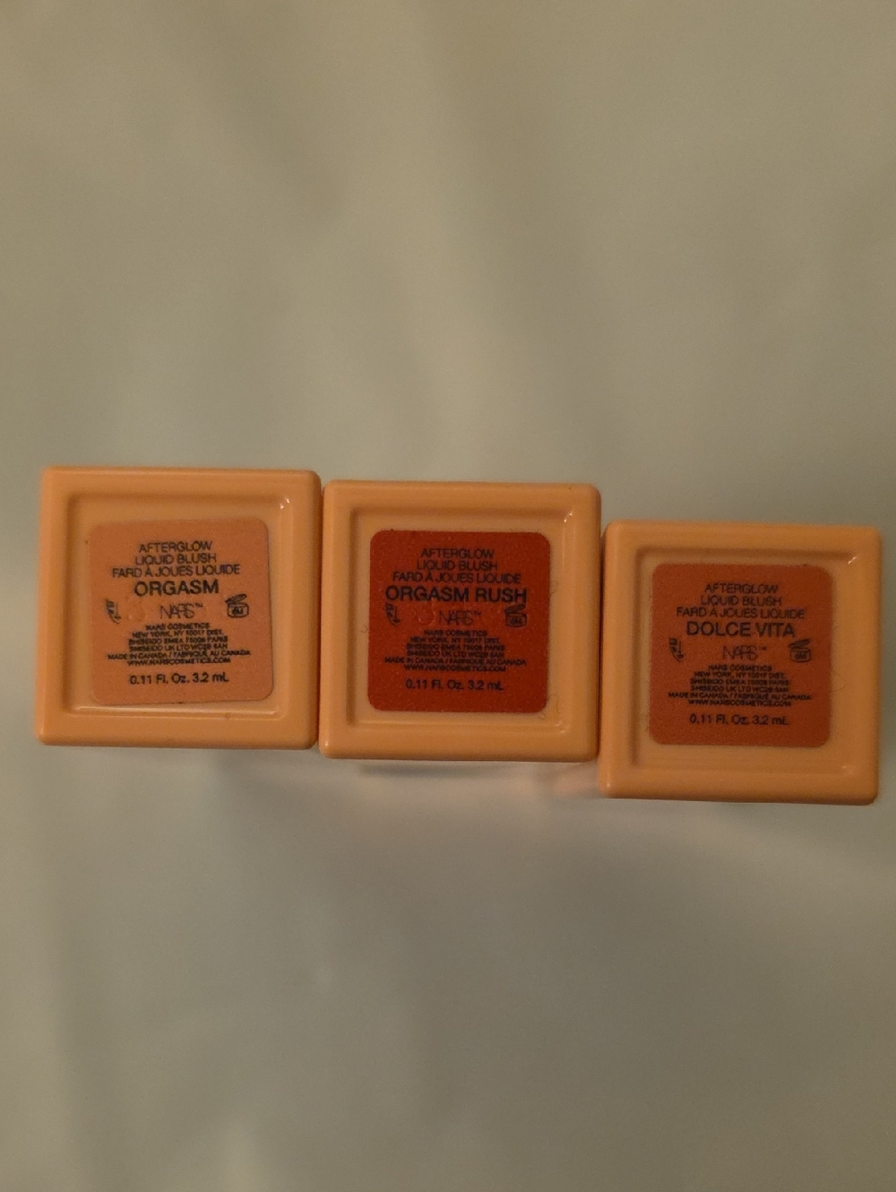 NARS Afterglow Liquid Blush Trio — orgasm, orgasm rush, dolce vita